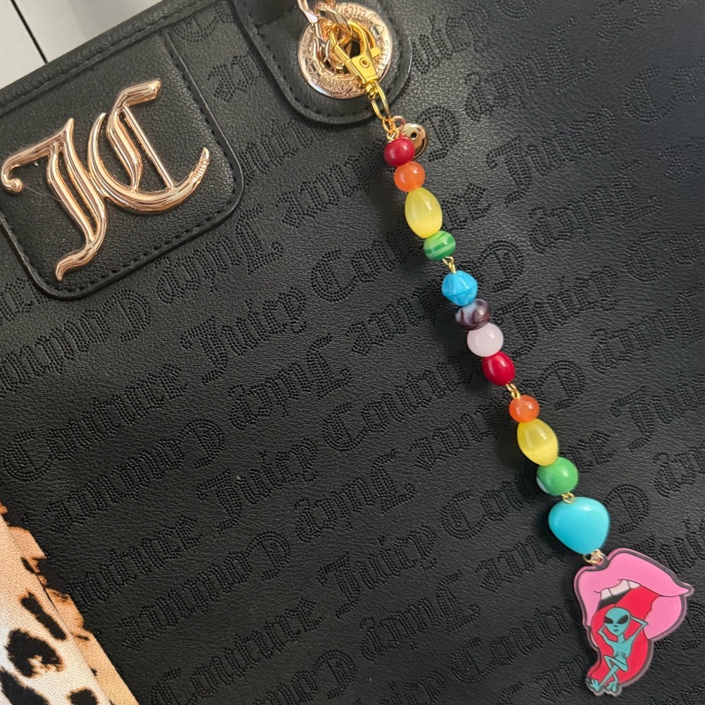 Handmade Glass Colorful Alien Charm